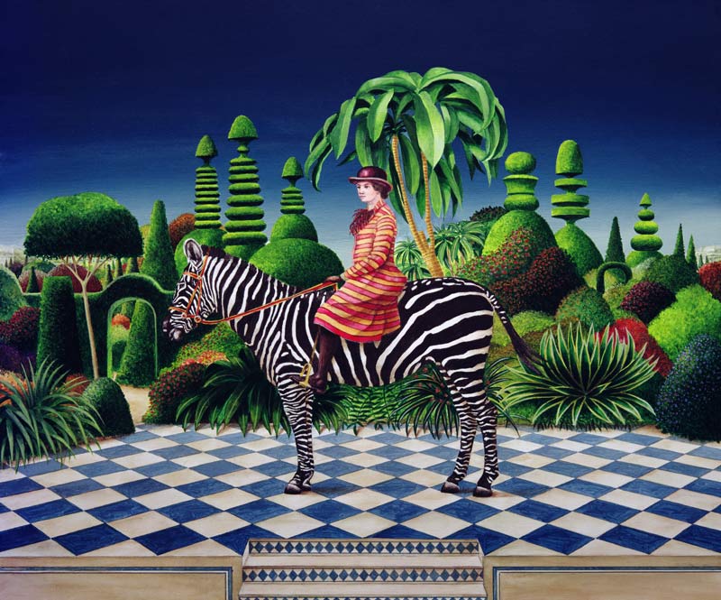 Lady on a Zebra, 1981 (acrylic on board)  à Anthony  Southcombe