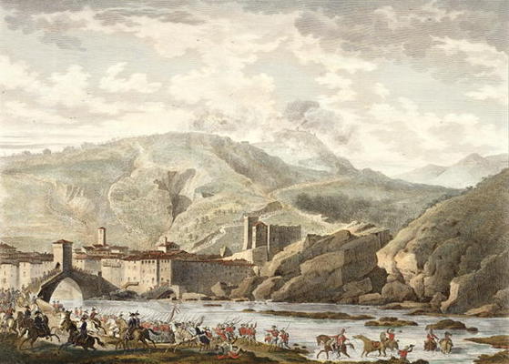 The Battle of Millesimo, 25 Germinal, Year 4 (April 1796) engraved by Jean Duplessi-Bertaux (1747-18 à Antoine Charles Horace Vernet