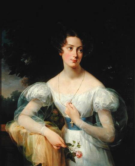 Portrait of Hortense Ballu, future Madame Alphonse Jacob-Desmalter à Antoinette Cecile Hortense Lescot Haudebourt