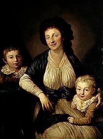 portrait de Christane Schletter, née Demiani avec leurs fils à Anton Graff