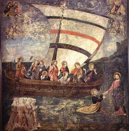 Christ walking on the water, after the 'Navicella' by Giotto à Antoniazzo Romano