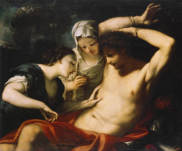 The Saints Sebastian, Irene and Lucia à Antonio Balestra