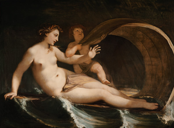 Venus et Amor, sur la mer en marche à Antonio Bellucci