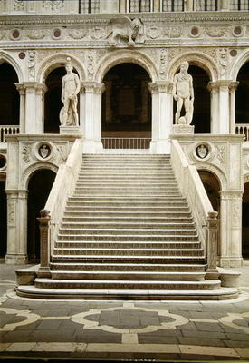 View of the Scala dei Giganti, designed by Antonio Rizzo with statues of Mars and Neptune by Jacopo à Antonio Rizzo