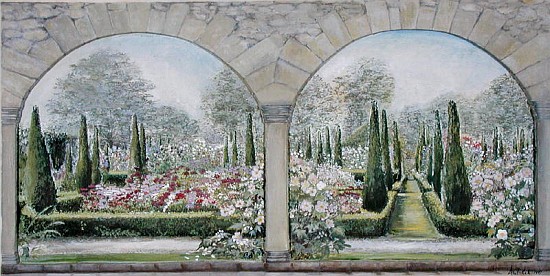 Parterre within Arches, Garsington Manor, 1997 (tempera)  à Ariel  Luke
