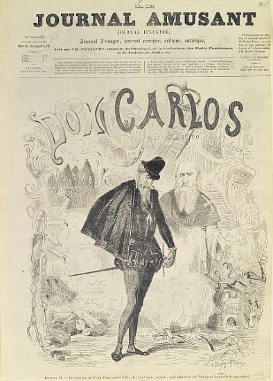 Front page of ''Le Journal Amusant'', with a caricature of Don Carlos, from the opera ''Don Carlos'' à Arjou Henri Darfou