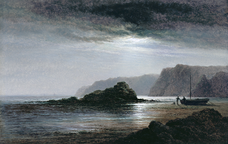 Coastal Landscape by Moonlight à Arthur Gilbert