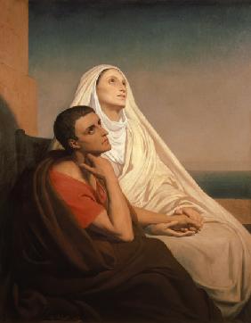 Le Saint Augustin avec sa mère, Monika Sainte.