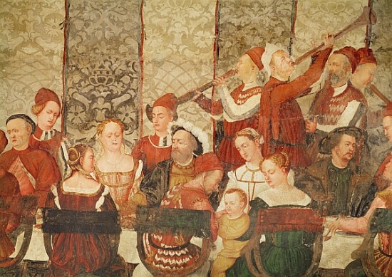 Guests at the Banquet Given Bartolomeo Colleoni for King Christian I of Denmark at the Castle of Mal à (attribué à) Girolamo Romanino