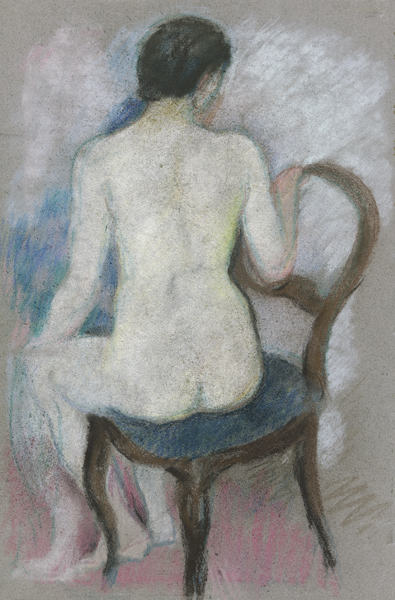 Nude on chair à August Macke