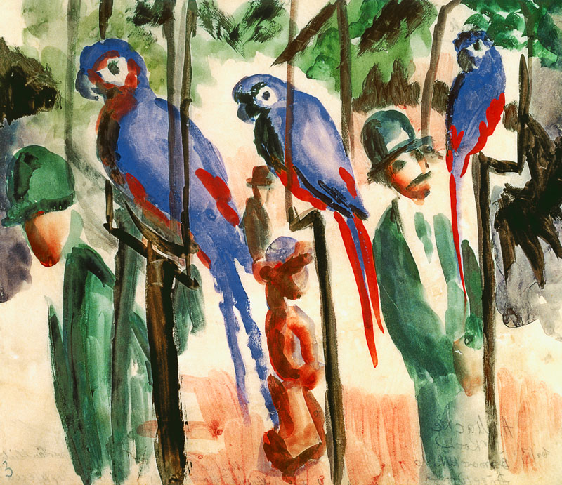 Blue Parrots à August Macke