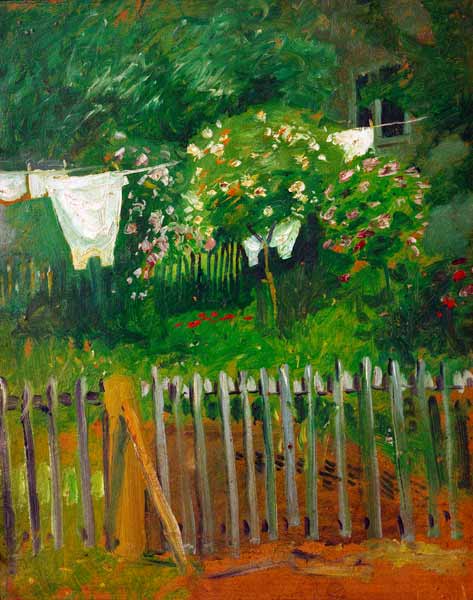 Wäsche im Garten in Kandern à August Macke