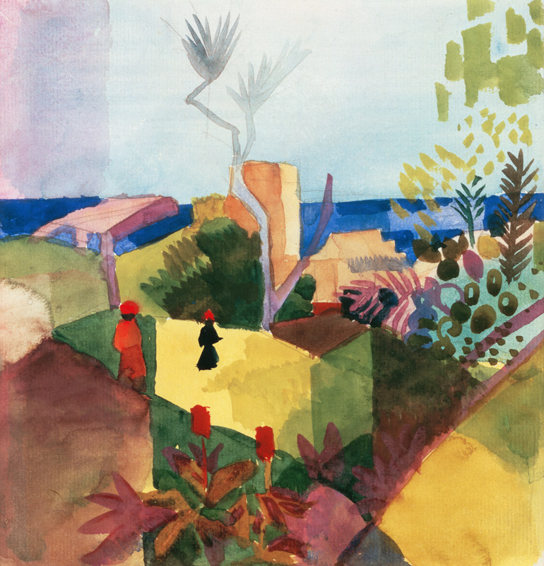 Paysage à la mer à August Macke