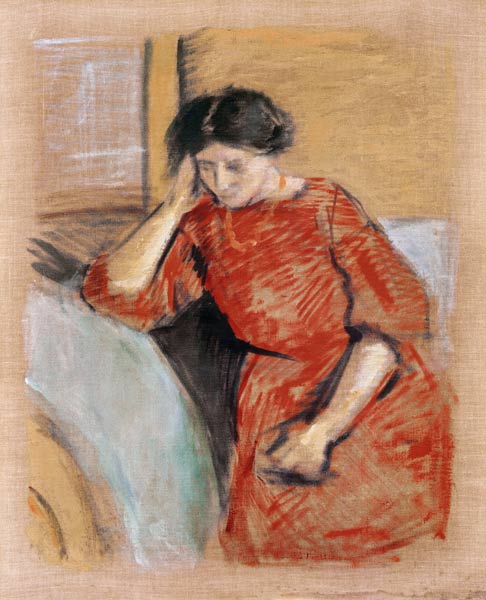 Elisabeth in a red dress à August Macke