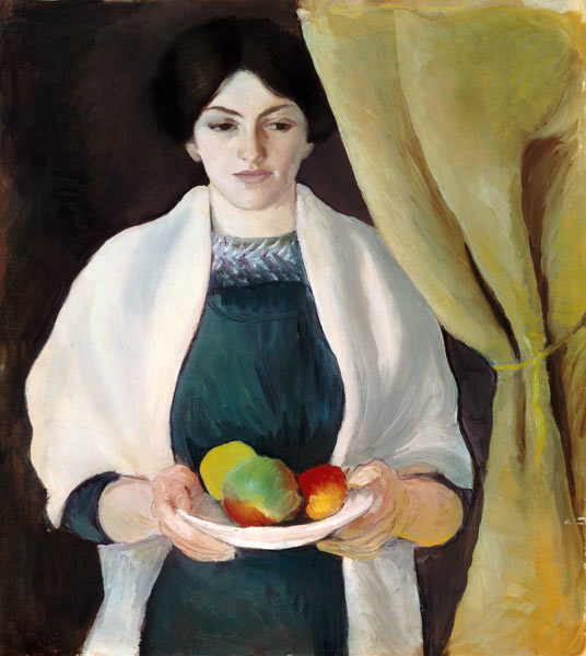 Portrait avec des pommes à August Macke