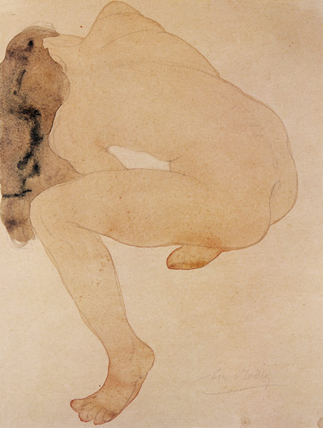 Seated nude bending over à Auguste Rodin
