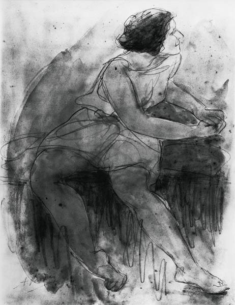 Isadora Duncan (1878-1927) (pencil & wash on paper) à Auguste Rodin
