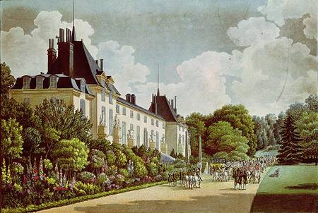 View of the Chateau de la Malmaison next to the park, from 'Views of the Malmaison' à Auguste Simon Garneray