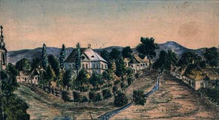 View of a Country Village à Ecole autrichienne
