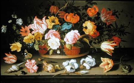 Basket of flowers à Balthasar van der Ast