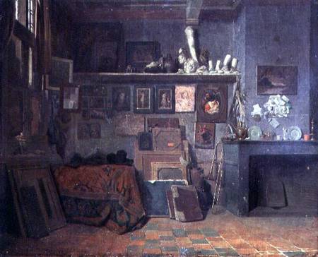An Artist's Studio Interior à Ecole Belge