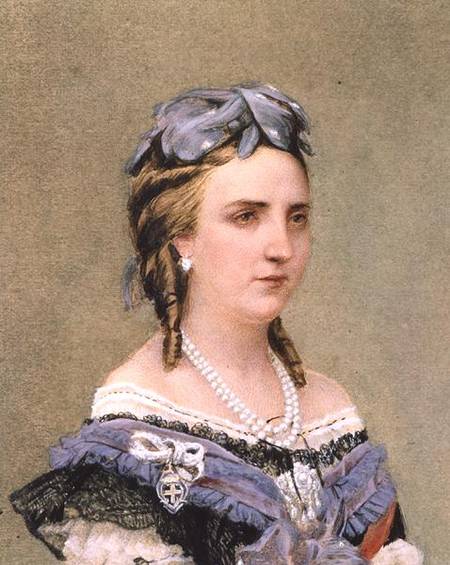 Portrait of Charlotte of Saxe-Cobourg-Gotha (1840-1927) Princess of Belgium and Empress of Mexico  ( à Ecole Belge