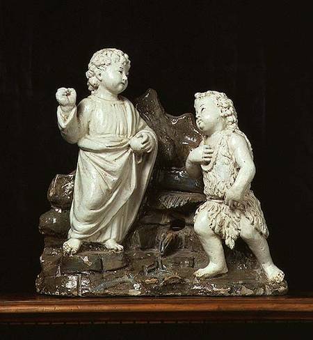 Christ as a boy appearing to the Infant St. John the Baptist, sculpture à Benedetto Buglioni