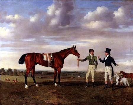 "Zinganee" held by Sam Chifney Junior (1786-1855) with the owner Mr. William Chifney, at Newmarket à Benjamin Marshall