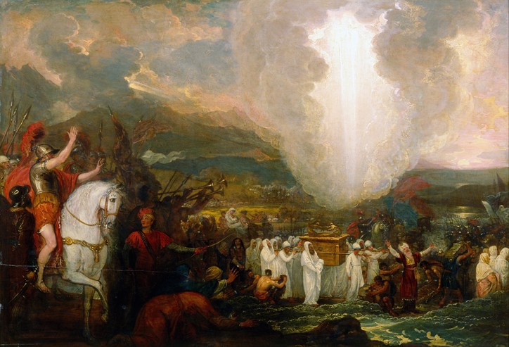 Joshua passing the River Jordan with the Ark of the Covenant à Benjamin West