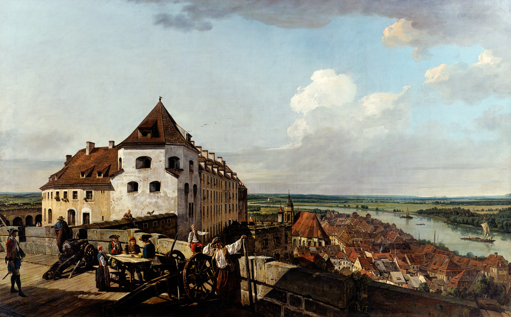 Die  Festung Sonnenstein und Pirna vom Hohen Berg à Bernardo Bellotto