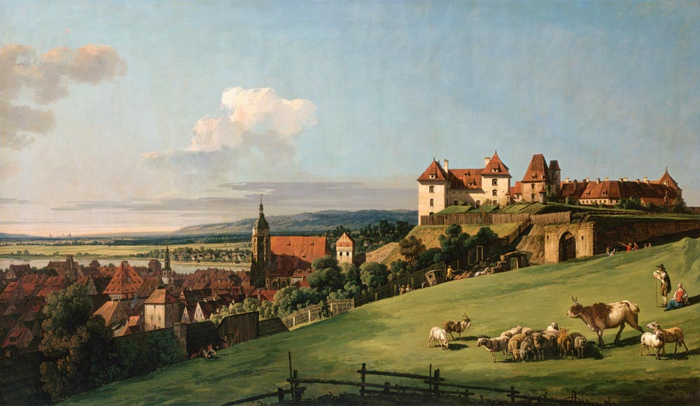 View of Pirna from the Sonnenstein Castle à Bernardo Bellotto