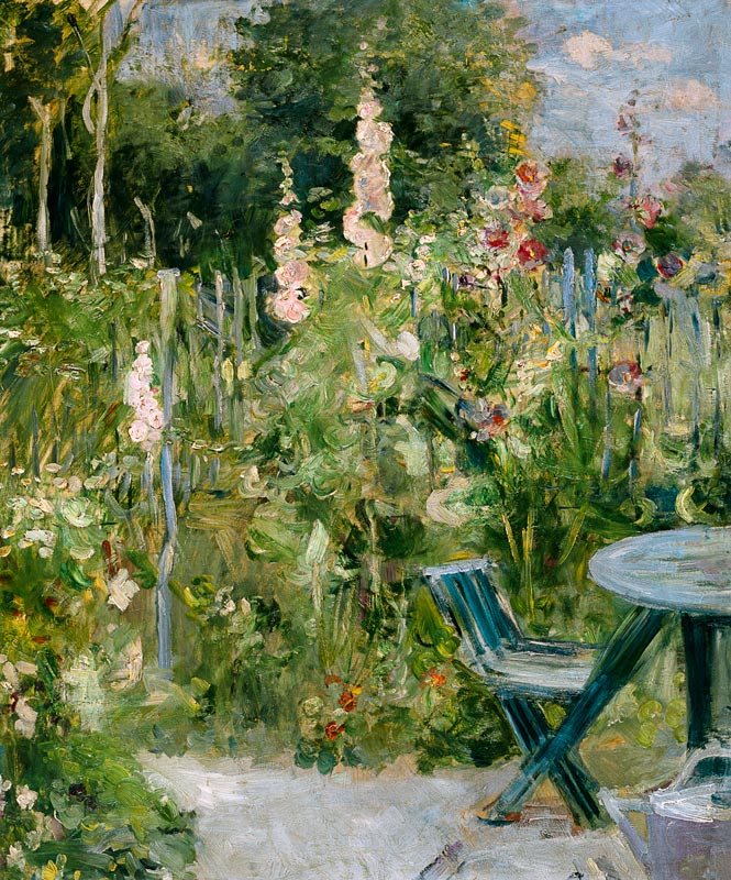 Roses Tremieres (Hollyhocks) à Berthe Morisot