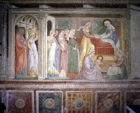 The Nativity, from the Life of the Virgin cycle in an apse chapel à Bicci  di Lorenzo