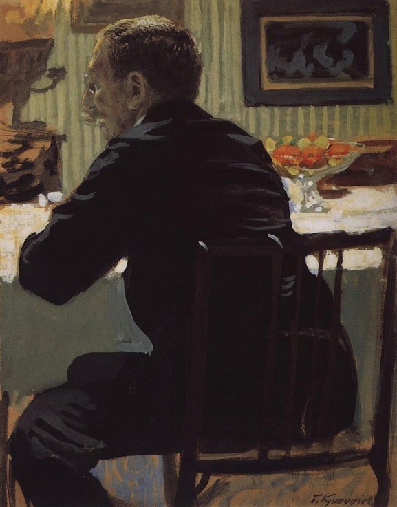 Portrait of the painter Léon Bakst (1866-1924) à Boris Michailowitsch Kustodiew