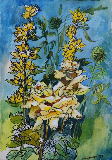 Yellow Rose and Loosestrife à Brenda Brin  Booker