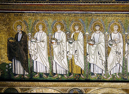 Group of saints and martyrs à École byzantine