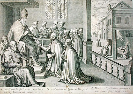 Pope Paul III (1468-1549) Receiving the Rule of the Society of Jesus à C. Malloy