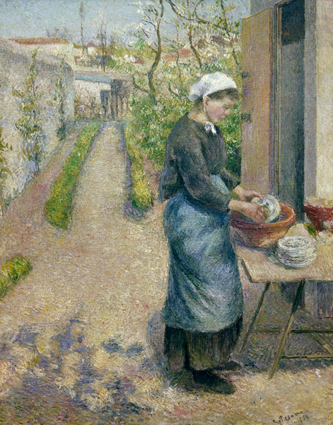 C.Pissarro, Die Geschirrspülerin à Camille Pissarro
