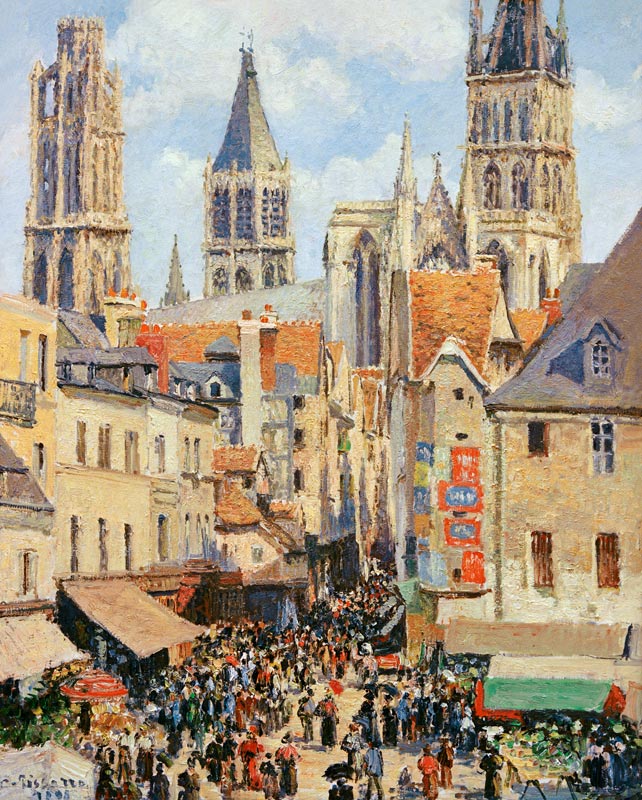 la Rue de l'Epicerie à Rouen à Camille Pissarro