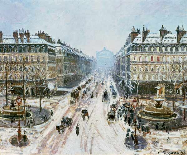 Avenue de l'Opera - Effect of Snow à Camille Pissarro
