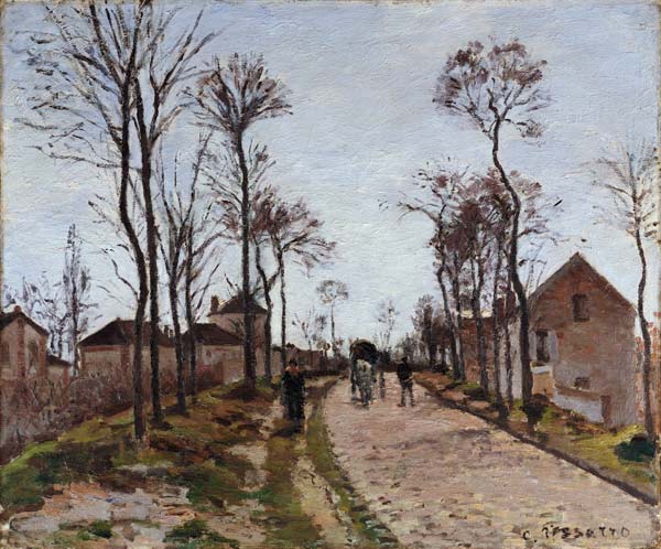 The Road to Saint Cyr at Louveciennes à Camille Pissarro
