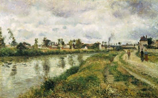 Paysage de fleuve près d'Argenteuil à Camille Pissarro