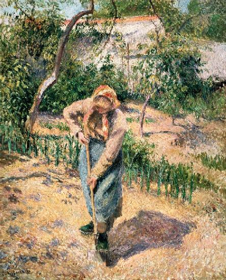 Femme de paysan au travail dans le jardin