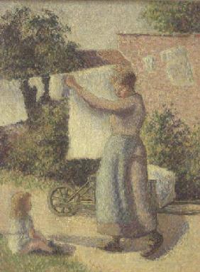 Woman Hanging up the Washing