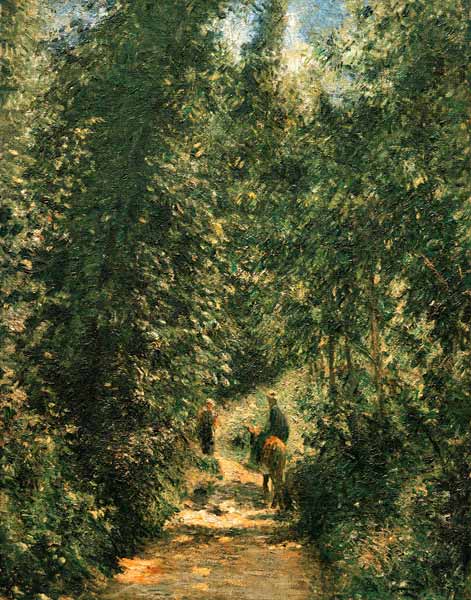 C.Pissarro, Weg unter Bäumen, Sommer à Camille Pissarro