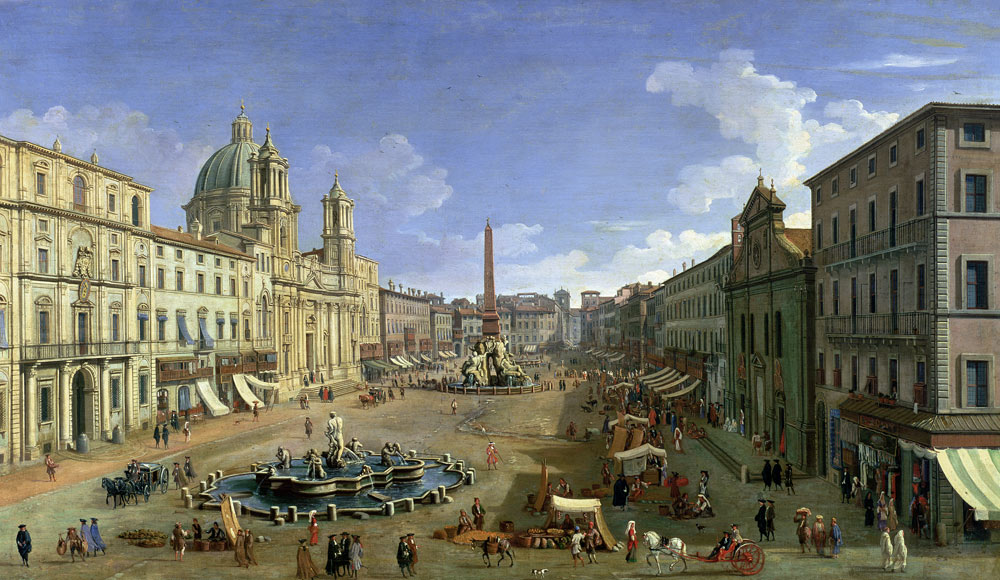 View of the Piazza Navona, Rome à Giovanni Antonio Canal