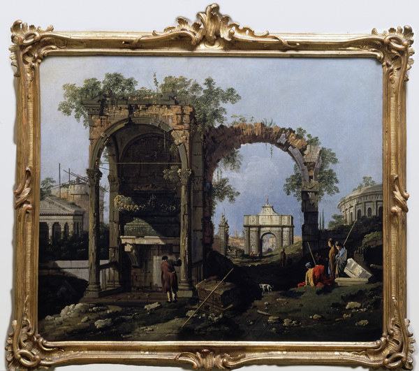Canaletto / Capriccio and classical ruin à Giovanni Antonio Canal