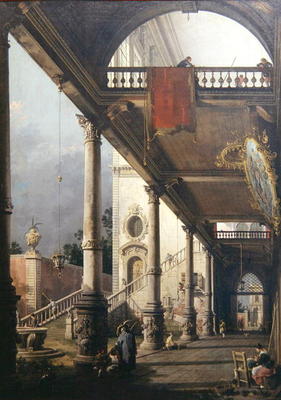 Capriccio of a Colonnade, 1765 (oil on canvas) à Giovanni Antonio Canal