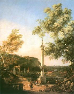 Capriccio : River Landscape with a Column