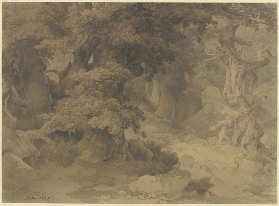 Oak forest à Carl Friedrich Lessing
